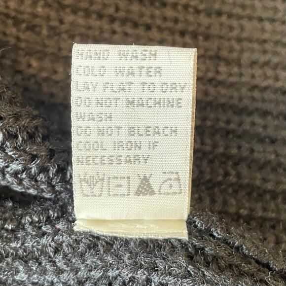 Curio New York Wool Blend Knit Sweater Colorblock Sz L Open Front Cardigan Cozy - Picture 8 of 10